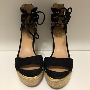 ✨Black espadrille wedges✨